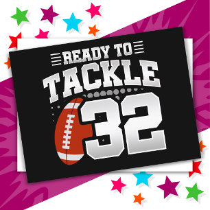 32-jähriger Tackle-Fußball-Party 32. Geburtstag Postkarte