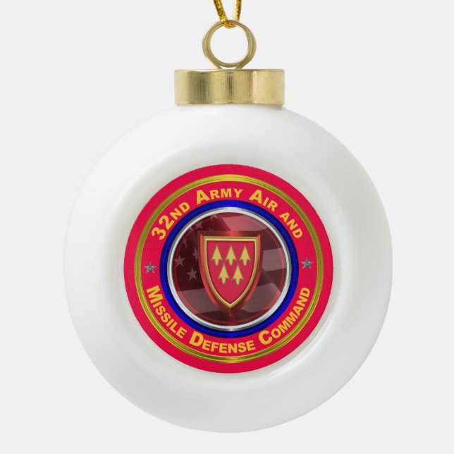 32. Militär- und Raketenabwehrkommando Keramik Kugel-Ornament (Vorderseite)