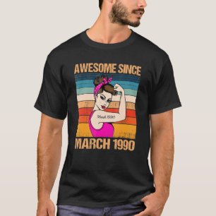 32. Retro-Geburtstag Vintage Awesome seit 19. März T-Shirt