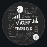 32nd Birthday Square Root Math 32 Years Old Bday Runder Aufkleber<br><div class="desc">Birthday Design For anyone who's horoscope say difficult & Stubborn But totally worth.Wear it with pride at work,  school gym perfect to pair with shorts,  leggings or jeans for a casual yet trendy Look</div>