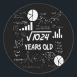 32nd Birthday Square Root Math 32 Years Old Bday Runder Aufkleber<br><div class="desc">Birthday Design For anyone who's horoscope say difficult & Stubborn But totally worth.Wear it with pride at work,  school gym perfect to pair with shorts,  leggings or jeans for a casual yet trendy Look</div>