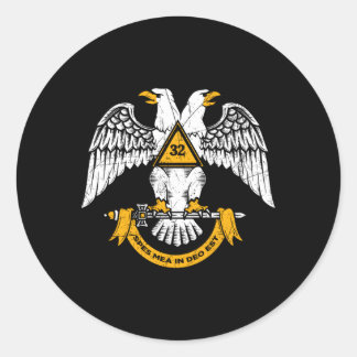 32nd Grad Masonic Scottish Rite Wings Down Fathe Runder Aufkleber