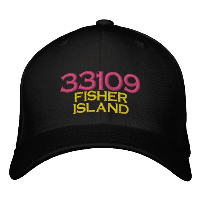 33109 FISCHERISLAND MIAMI BEACH FLORIDA HAT BESTICKTE BASEBALLKAPPE (Vorderseite)
