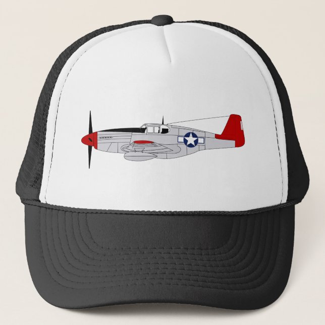 332. Kampfgruppe - Rote Schwanz - Tuskegee Airmen Truckerkappe (Vorderseite)