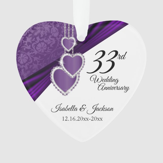 33./47. Jahrestag des Amethyst Keepake Ornament (Vorderseite)