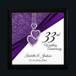 33./6./47. Jahrestag des Amethyst Keepake Erinnerungskiste<br><div class="desc">33 / 6 / 47. Amethyst Lila Hochzeitstag Keepake Design Geschenkboxen. Dieses Design eignet sich gut für andere Veranstaltungen oder Anlässe wie Geburtstag, Hochzeit, Dienstjahre... oder Sie können es für den täglichen Gebrauch Ihrer Zuhause oder Ihres Büros nutzen lassen, indem Sie einfach die Wörter löschen und/oder ändern... einfach das löschen,...</div>