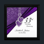 33./6. Amethyst-Lila Feindseligkeit Erinnerungskiste<br><div class="desc">33. / 6. Amethyst Lila Wedding Anniversary Keepake Design Geschenkboxen. ⭐ Dieses Produkt ist zu 100% anpassbar. Grafiken und Text können gelöscht, verschoben, verändert, verändert, gedreht usw. werden.. 99% meiner Designs in meinem Geschäft sind in Schichten gemacht. Dadurch können Sie die Größe und den Text leicht verändern und verschieben, sodass...</div>