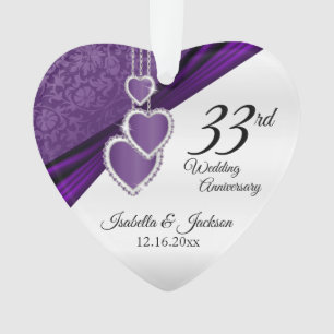 33. Amethyst Purpur Hochzeitsjubiläums Andenken Ornament