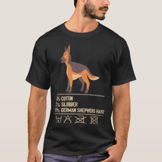 33 Baumwolle Sabber Deutscher Schäferhund Haar Deu T-Shirt