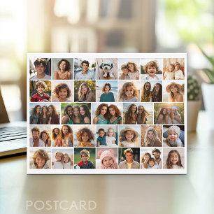 33 Foto-Collage - Raster auf weißem Hintergrund Postkarte