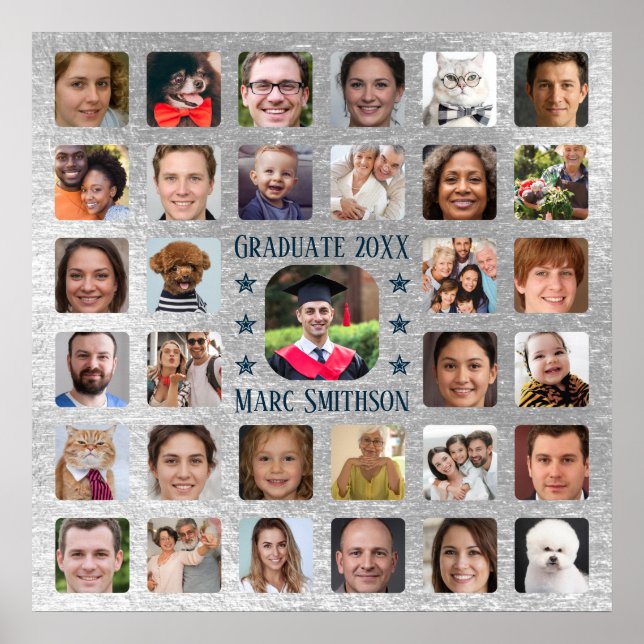 33 Fotos für die Personalisierung des Graduationsp Poster (Vorne)