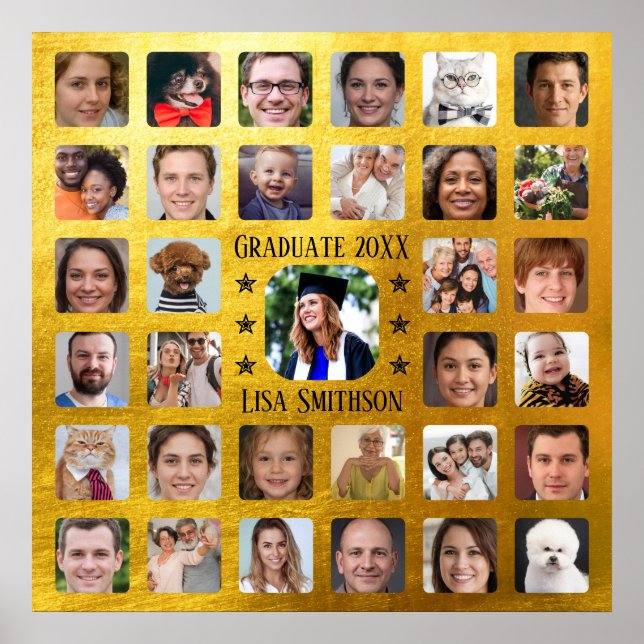 33 Fotos für die Personalisierung des Graduationsp Poster (Vorne)