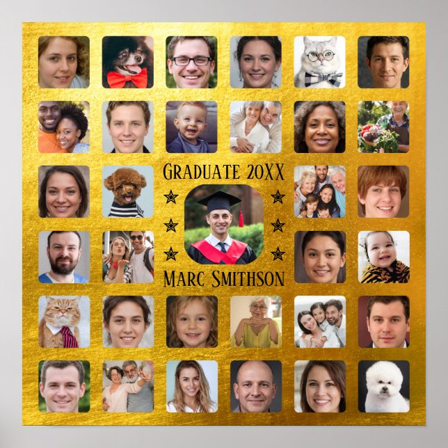 33 Fotos für die Personalisierung des Graduationsp Poster (Vorne)