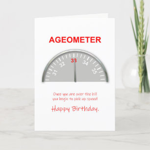 33. Geburtstag, Ageometer Reading Karte