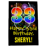 33. Geburtstag: Fun Fireworks Pattern + Rainbow 33