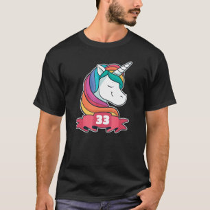 33. Geburtstag für Mädchen Thema Unicorn Girl T-Shirt