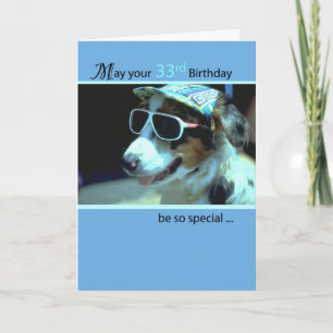 33. Geburtstag Hund in Sonnenbrille Karte