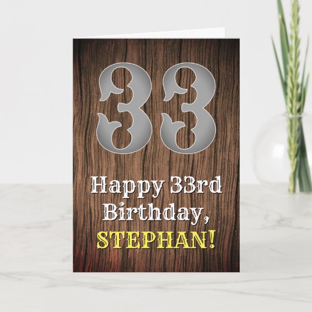 33. Geburtstag: Inspirierter Country Western Look, Karte (Vorderseite)