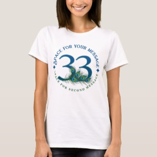 33. Geburtstag oder Jubiläum Pfauenfedern T-Shirt