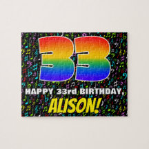 33. Geburtstag — Spaß, farbenfrohe Musiksymbole & 