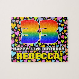 33. Geburtstag — Spaß, Liebende Herzformen + "33"