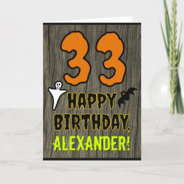 33. Geburtstag: Spooky Halloween Thema, Individuel Karte