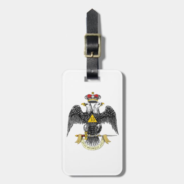33. Grad-schottisches Ritus-Schwarzes Eagle Gepäckanhänger (Vorderseite vertikal)