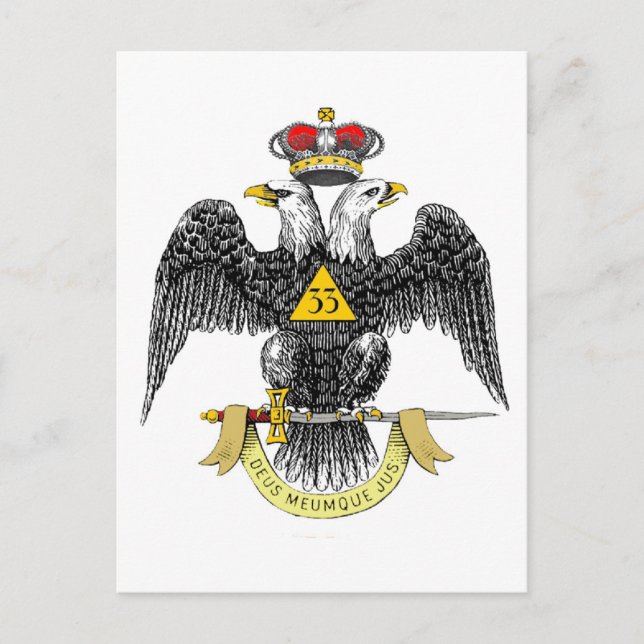 33. Grad Scottish Rite Black Eagle Postkarte (Vorderseite)