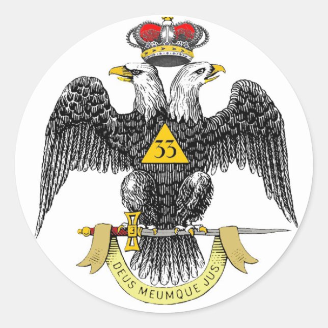33. Grad Scottish Rite Black Eagle Runder Aufkleber (Vorderseite)