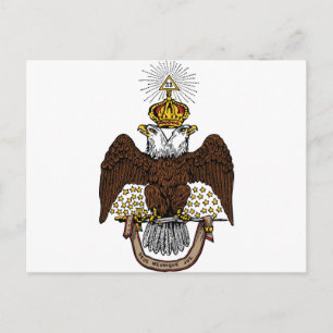 33. Grad Scottish Rite Brown Eagle Postkarte
