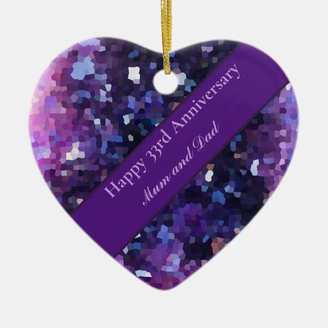 33. Hochzeitstag Keramik Ornament (Vorne)