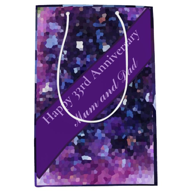 33. Hochzeitstag Mittlere Geschenktüte (Vorderseite)