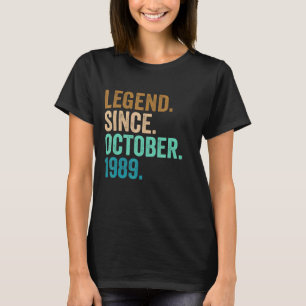 33 Jahre alte Legende seit Oktober 1989 33. Geburt T-Shirt