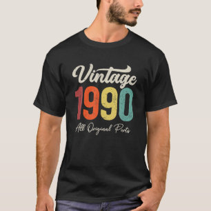 33 Jahre alte Vintage 1990 33. Geburtstagsdekorati T-Shirt