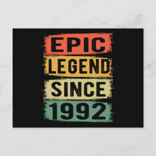 33 Jahre Alter Geburtstag Epischer Legende 33. Geb Postkarte