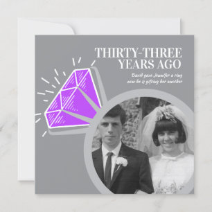 33. Jubiläumsfeier Amethyst-Ring zwei Fotos Einladung