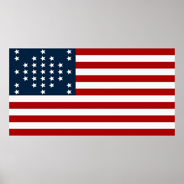 33 Star Fort Sumter - Amerikanische Flagge für Ziv Poster (Vorne)