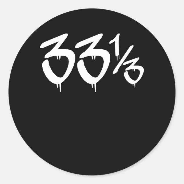 33 U/min Hip Hop Vinyl Fan Geschenk Runder Aufkleber (Vorderseite)