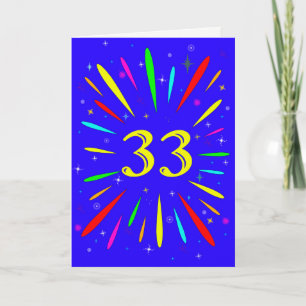 33e carte d'explosion d'anniversaire
