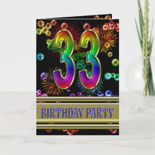 33e fête d'anniversaire Invitation