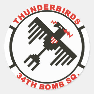 34. Bomb Squadron Runder Aufkleber