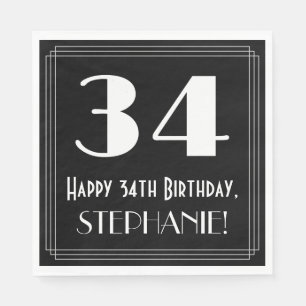 34. Geburtstag ~ Art Deco Inspiriert Look "34", Na Serviette