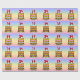 34. Geburtstag: Fun Cake and Candles + Individuell Geschenkpapier