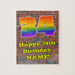 34. Geburtstag: Fun Graffiti-Inspiriert Regenbogen