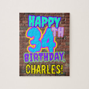 34. Geburtstag ~ Lustiger, urbaner Graffiti-inspir