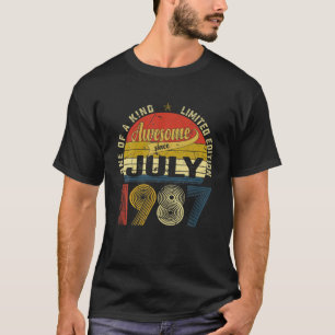 34. Geburtstagsdekorationen Juli 1987 Männer Fraue T-Shirt