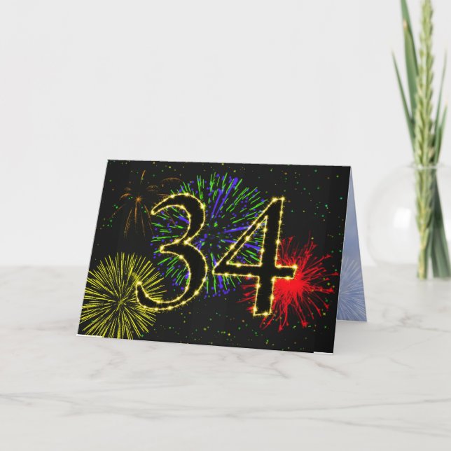 34. Geburtstagsparty Einladung (Vorderseite)