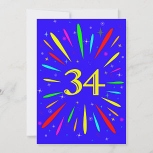34. Geburtstagsparty Einladung Explosion