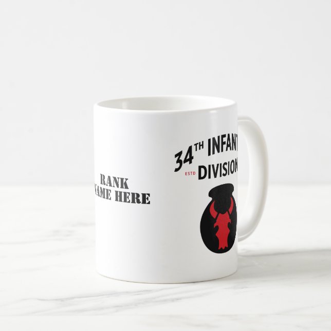 34. Infanterie-Abteilung Militär der Vereinten Sta Kaffeetasse (VorderseiteRechts)