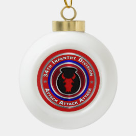 34. Infanterieabteilung Keepake Keramik Kugel-Ornament
